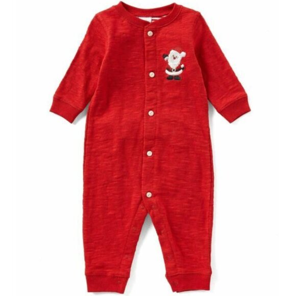 Starting Out Red Onesie Sleeper w/ Santa Claus Decal, Bottom Flap, NWT!! - Picture 1 of 6